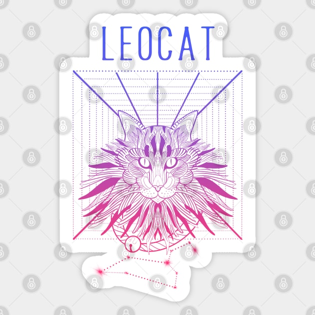 A zodiac cattery: Leo - leocat Sticker by Blacklinesw9